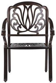 Set di 4 sedie da giardino alluminio marrone scuro ANCONA Beliani