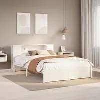 Letto Libreria senza Materasso Bianco 150x200 cm Legno di Pino 3322362