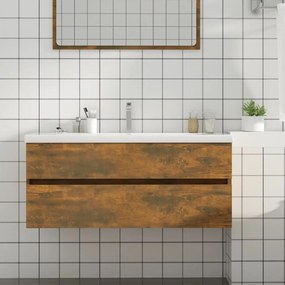 Mobile Lavabo Rovere Fumo 100x38,5x45 Cm Legno Multistrato /