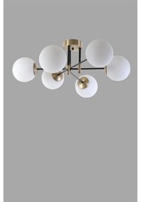 Plafoniera bianca/dorata con paralume in vetro ø 15 cm Dolunay – Opviq lights