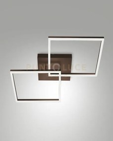 Bard  plafoniera corten  l.65x65cm 2 luci a led 3000k - 52w - 5180 ...
