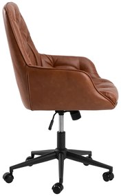 Sedia da ufficio in similpelle marrone cognac Erik - Actona
