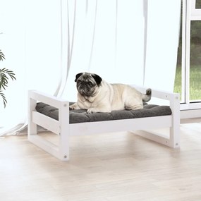 Cuccia per cani bianca 65,5x50,5x28cm in legno massello di pino