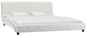 Letto con materasso memory foam bianco in similpelle 160x200 cm