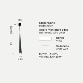 Lampada a sospensione NOA D6 cm alluminio verniciato a polvere Bianco - Grande