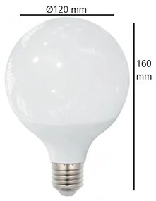 Lampada LED Globo E27 18W, G120, 105lm/W - OSRAM LED Colore  Bianco Caldo 2.700K
