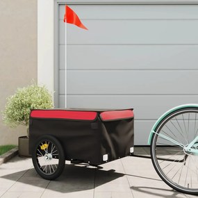 Rimorchio Da Bici Nero E Rosso 45 Kg İn Ferro /