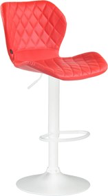 Sgabello Barhocker Cork Kunstleder: Stile, Comfort, Eleganza. / Weiß / Rot