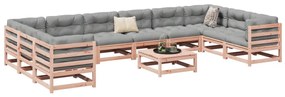 Set divani da giardino 11 pz in legno massello abete douglas
