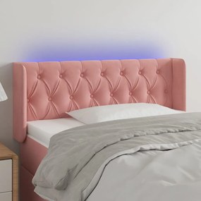 Testiera A Led Rosa 103x16x78/88 Cm İn Velluto /