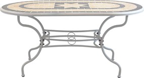 VENTUS - set tavolo in ferro cm 160 x 90 x 74 h con 4 sedie e 2 poltrone Ventus