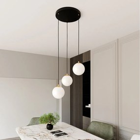 Lampadario a sospensione in Acciaio ROYAL 3 Nero/Bianco e Oro 3xE14 Colore del corpo Nero e Oro