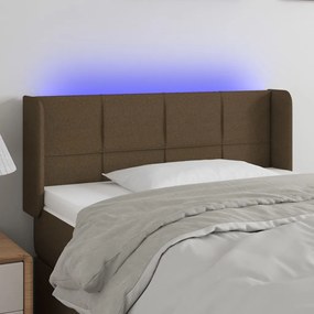 Testiera A Led Marrone Scuro 93x16x78/88 Cm İn Tessuto /