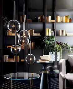 Lampada da soffitto a sospensione con sfera di vetro 20cm APP1684-1CP
