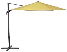 Ombrellone decentrato grigio Avea NATERIAL Ø 289 cm con telo giallo