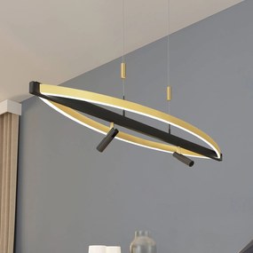 Lucande Matwei LED sospensione, ovale, ottone