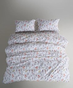 Set copripiumino e federa bianco in cotone renforcé per letto singolo 140x200 cm Floral Dance Autumn – Mila Home Luxury