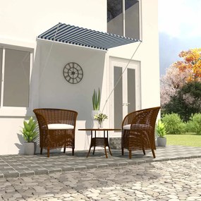 Tenda Da Sole Retrattile 150x150 Cm Blu E Bianco /