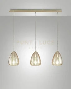Britton lampadario a sospensione in vetro ambra  d.22cm 3 luci atta...