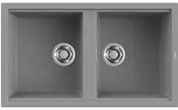 Lavello Elleci Incasso 2 vasche 86x51 Best 450 Granitek Grigio Cemento LGB45048