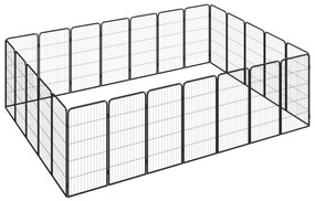 Box Cani 24 Pannelli Nero 50x100 Cm Acciaio Verniciato Polvere /