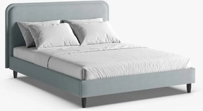 Letto imbottito Aveline in tessuto strutturato Wind - 140x200 cm