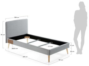 Kave Home - Fodera per letto Dyla grigia per materasso da 90 x 190 cm