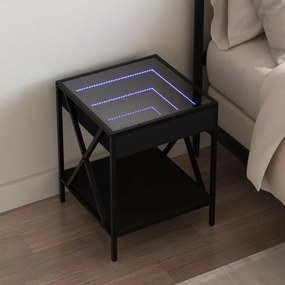 Comodino Con Led Infinity Nero 40x40x49 Cm /