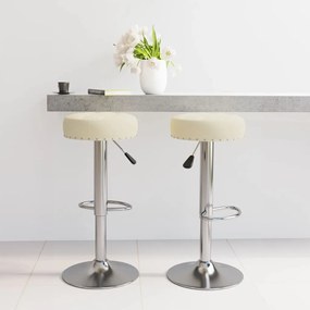 Sgabelli Da Bar 2 Pz Crema İn Tessuto /