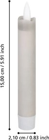 Eglo 422223 - SET 2x LED Candele ANTANABE LED/1xAAA 15 cm grigio