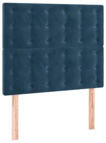 Testiera a led blu scuro 80x5x118/128 cm in velluto