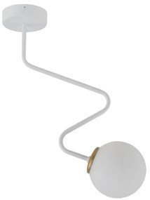 Lampadario a sospensione con supporto rigido ZIGZAG 1xG9/12W/230V bianco