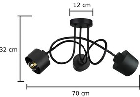 Lampadario a plafone SIMPLY BLACK 3xE27/60W/230V