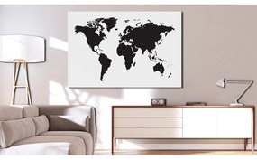 Quadro World Map Black &amp; White Elegance