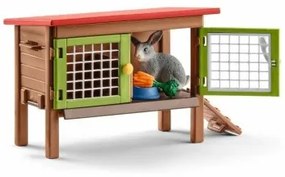 Set Animali della Fattoria Schleich Rabbit Hutch Coniglio Plastica