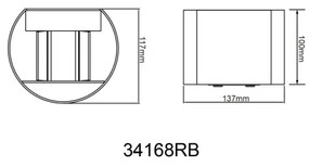 Globo 34168RB - Applique a LED da esterno VERONIKA 2xLED/3W/230V IP44 nero