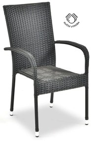 Sedia da giardino in rattan artificiale nero Paris - Bonami Essentials