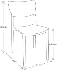 Sedia impilabile per interni ed esterni LIBRA Antracite 2 sedie
