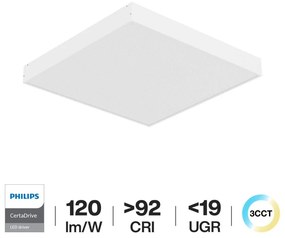 Plafoniera LED 60x60 42W CCT Bianco Variabile UGR19 PHILIPS CertaDrive CRI92 Colore Bianco Variabile CCT