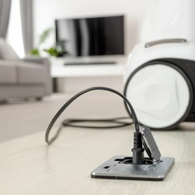 Brilagi - Presa doppia da incasso a pavimento per esterno IP55 cromo opaco rettangolare