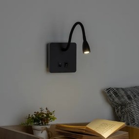 Brilagi - LED Lampada flessibile da muro MAYA Double LED/4W/230V + LED/3W nero