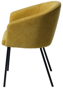 Sedia da pranzo color senape in imbottito con braccioli Easton – Unique Furniture