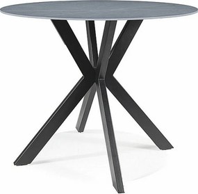 Tavolo rotondo Talia effetto marmo grigio/nero - ø90 / h75 cm