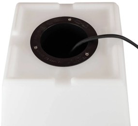 Vaso Illuminabile Quadrato 33x33xH70cm E27 Colore Bianco