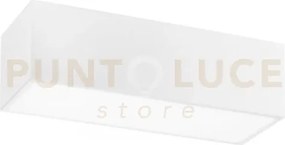 Plafoniera living bianca 4 luci attacco e14 36x12x13cm in gesso ver...