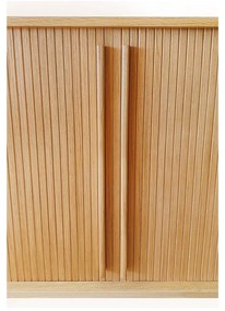 Cassettiera alta colore naturale con trama in rovere con ante scorrevoli 83x95 cm Rove - Woodman