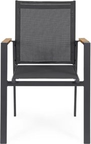 Sedia Da Esterno Con Braccioli In Alluminio E Textilene Heta Antracite Bizzotto