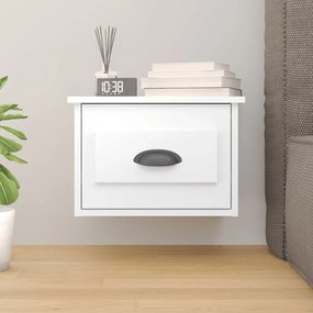 Comodino A Parete Bianco Lucido 41,5x36x28 Cm /