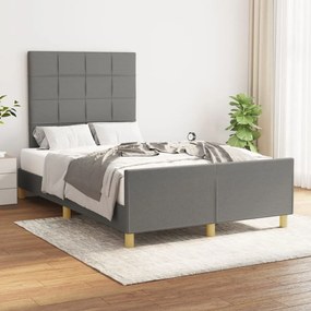 Giroletto Senza Materasso Grigio Scuro 120x200 Cm Tessuto /