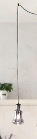 Sospensione pin solo vetro/b fume' cavo nero d.15cm h.24cm attacco e14